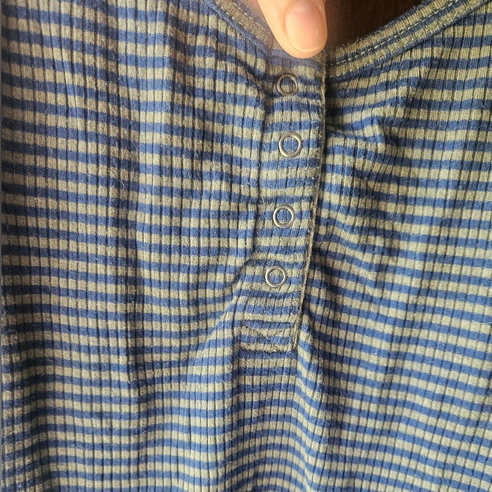 Mossimo Supply Co. Blue And Olive Green Striped Camisole - Picture 2 of 6
